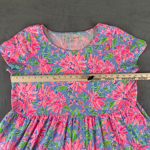 Lilly Pulitzer Geanna Short Sleeve Dress Blue Peri Sunrise Bay - Picture 3 of 6